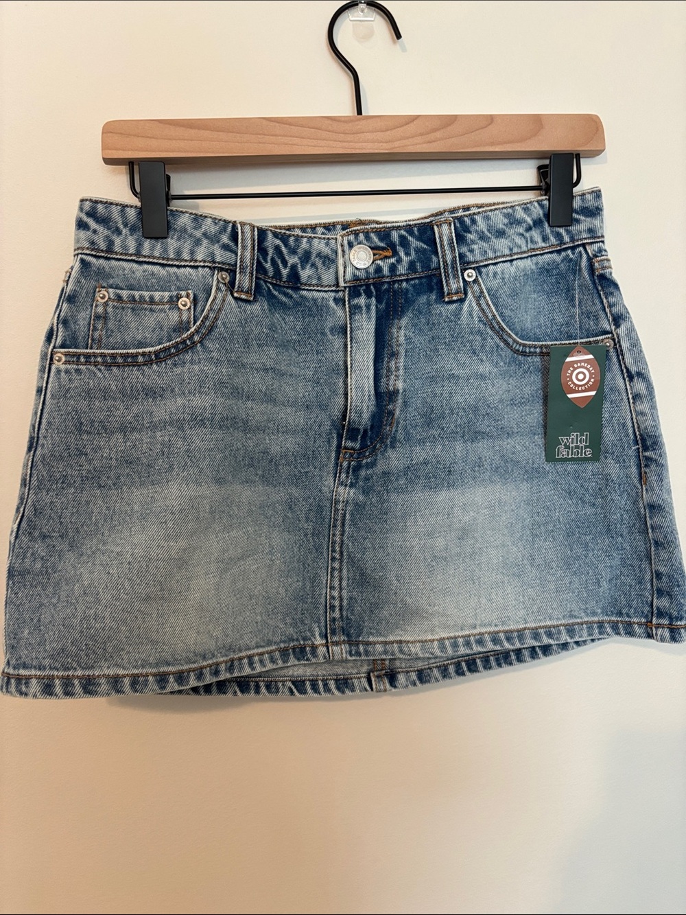 Y2K Light Blue Washed Denim Mini Skirt
